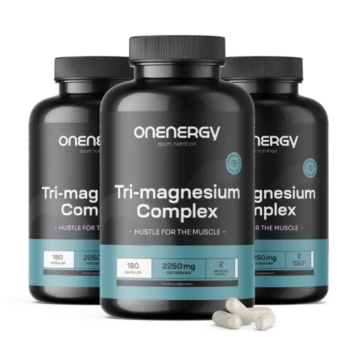 3x Σύμπλεγμα τριμαγνησίου 2250 mg, συνολικά 540 κάψουλες