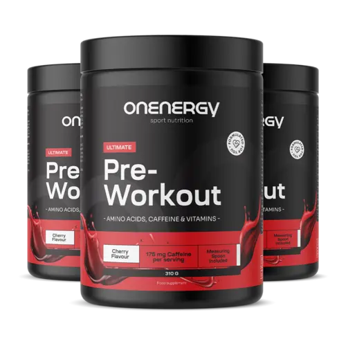 3x Pre-Workout - σκόνη για την παρασκευή ποτού, συνολικά 930 γρ